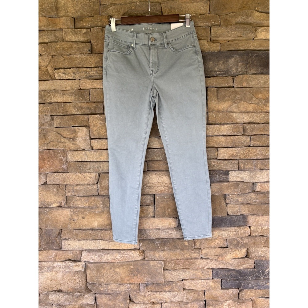 White House Black Market Womens Size 2 Short Blue‎ Solid Ankle Skinny Jeans